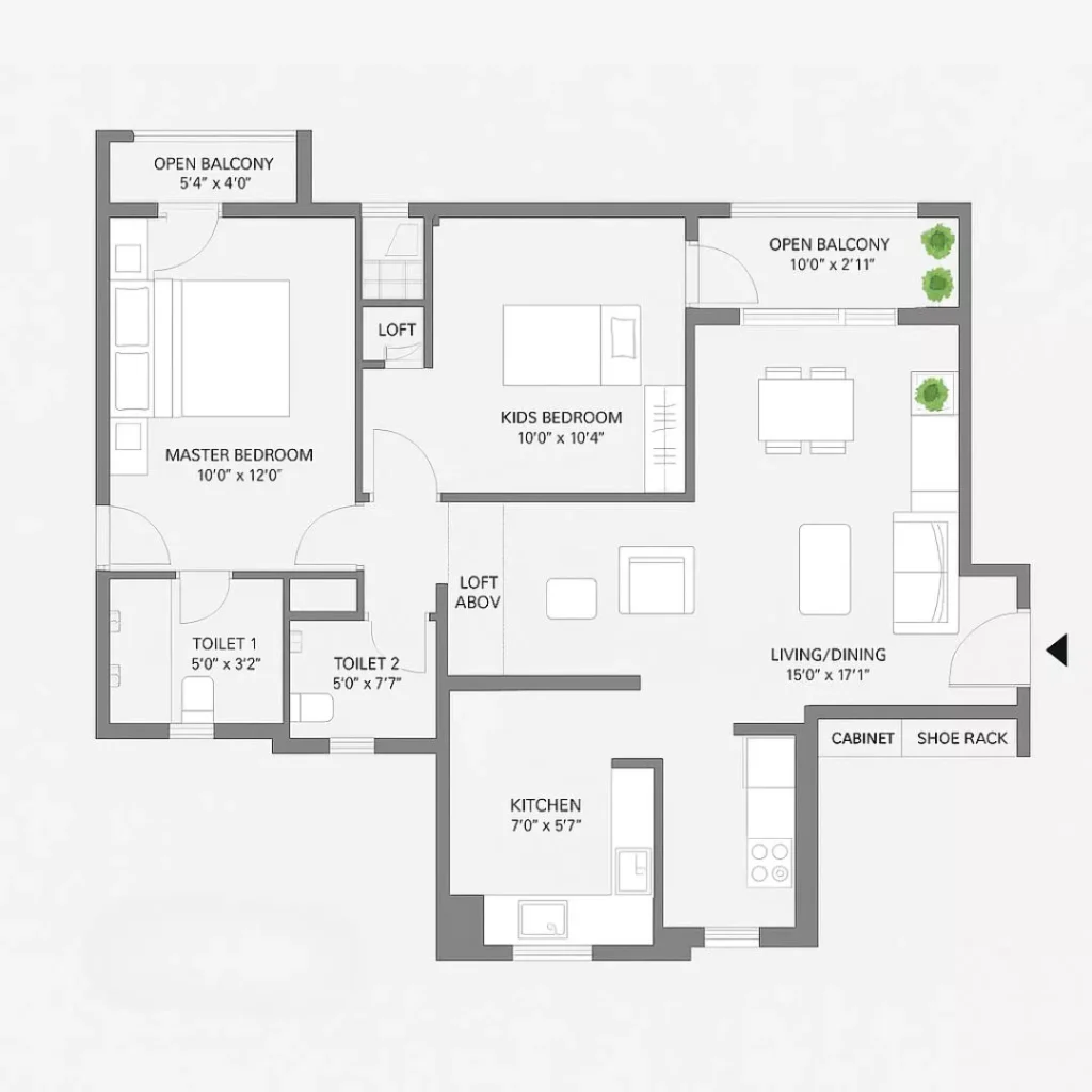 Yashwin Enchante Floor Plan 2 BHK (1)